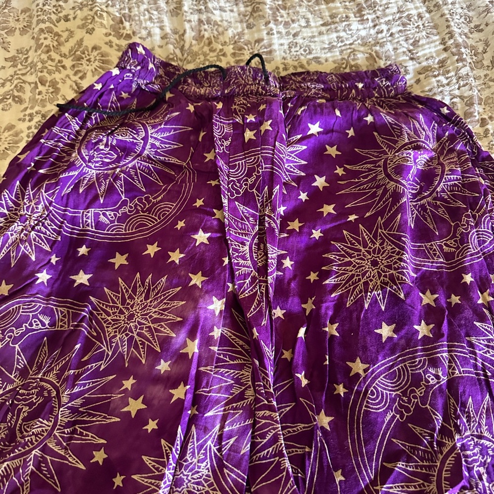 Purple Star Patterned Pants - image 2